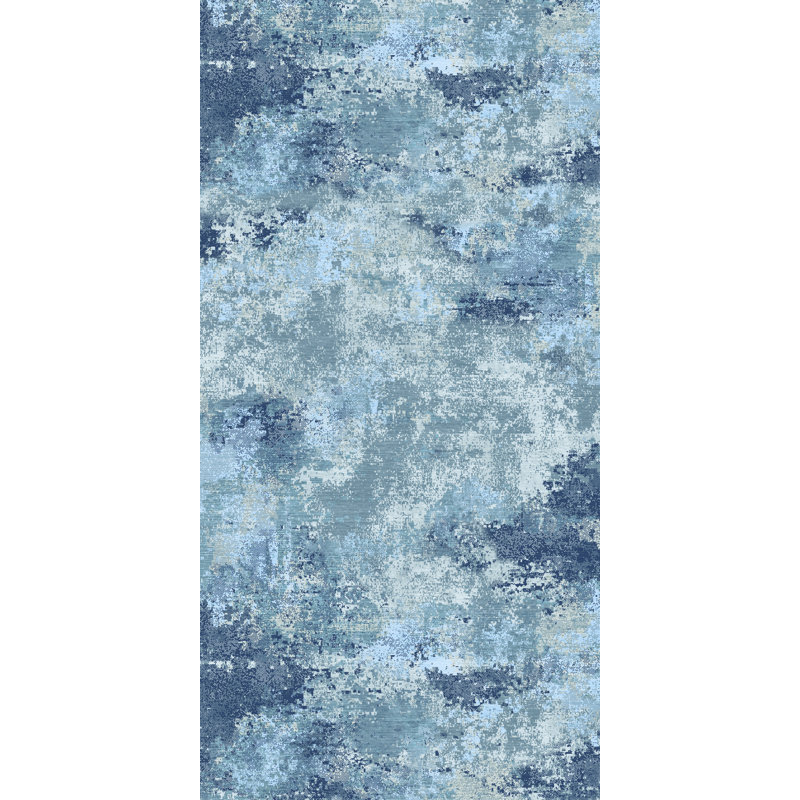 Himalaya Blue Cushioned Kitchen Mat, Rectangle 3' x 9'