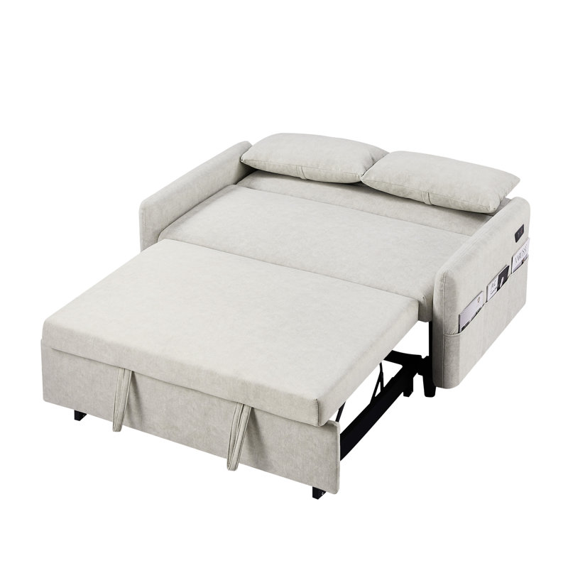 Beige canapé avec matériaux, ports - pour le salon 55,1 "lit réglable, Fatigue appartement, Beige