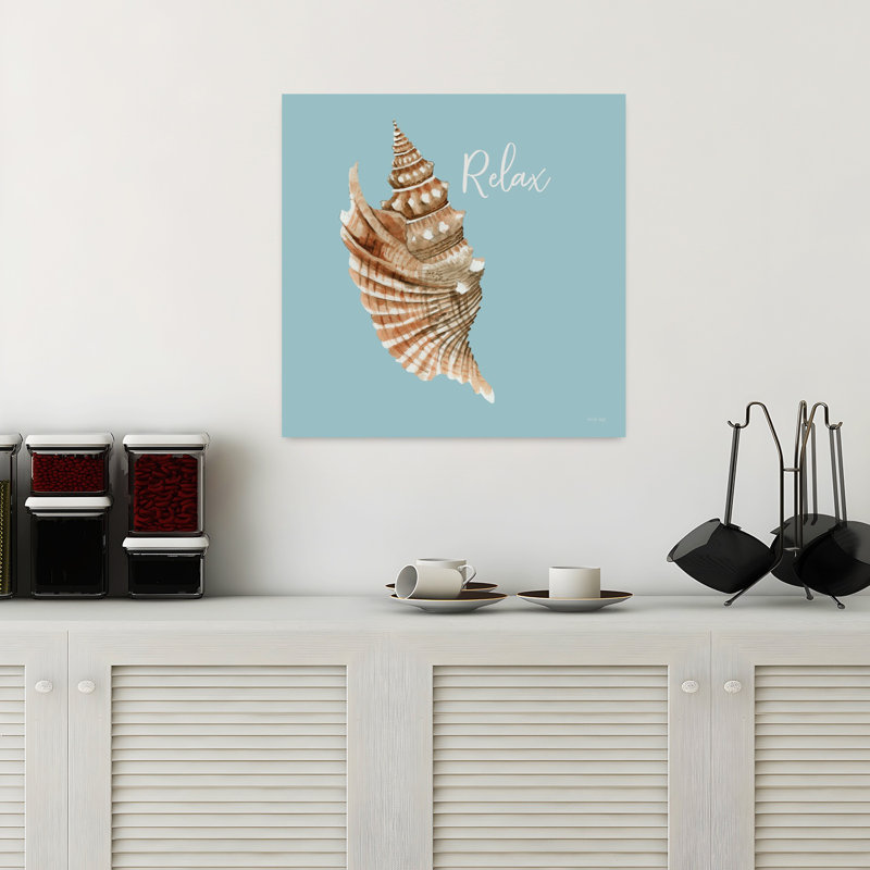 «Relax», coquillage abstrait, paysage côtier, art, H 18 po x l 18 po