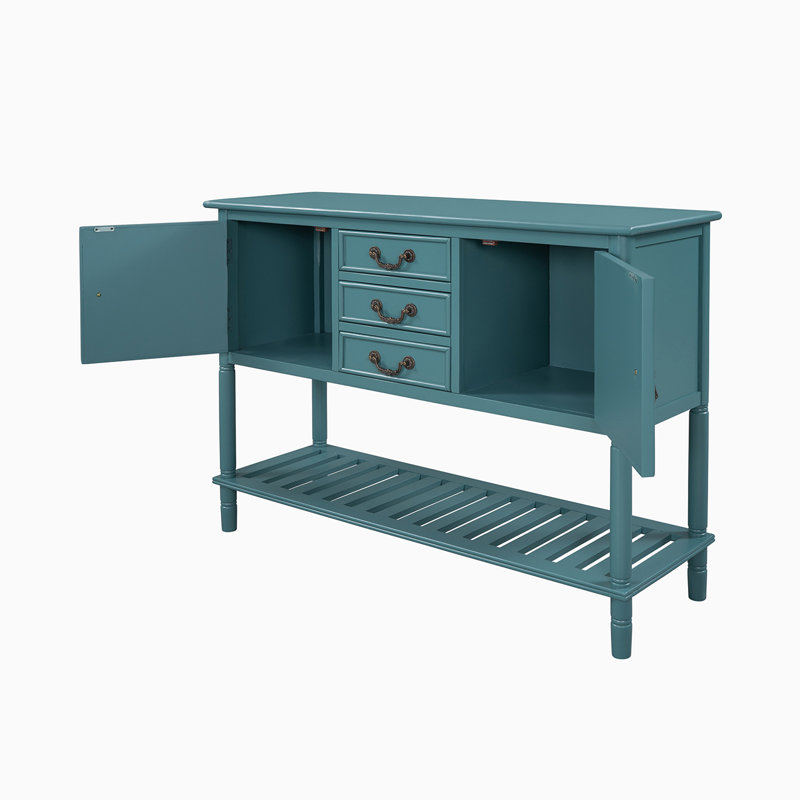 Crédence l 14,77 po avec armoire, Bleu sarcelle