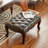 Retro Style Wood Upholstered Bedroom and Entryway Leather Bench