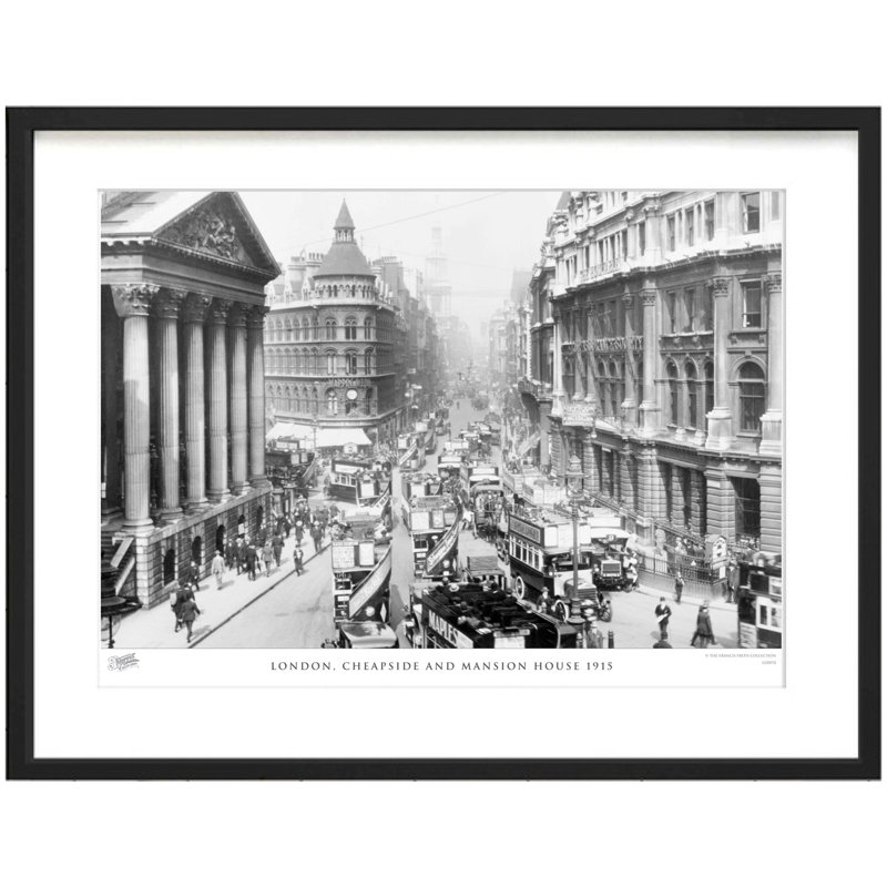 London, Cheapside And Mansion House 1915 by Francis Frith - Single Picture Frame Print, 45cm H x 60cm W x 2.3cm D