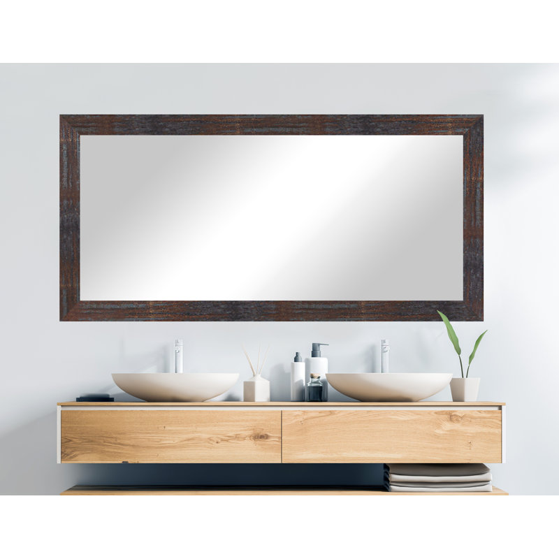 Miroir décoratif, Laiton acier industriel, 33 po x 74 po