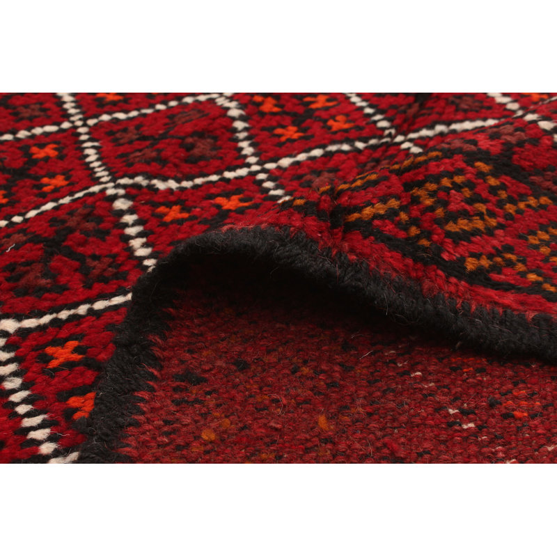 One-of-a-Kind 3'6" X 5'3" 1980s Wool Area Rug in Red