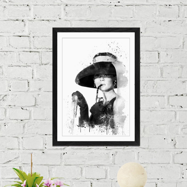 Audrey Hepburn 8 - Wall Art, 62cm H x 45cm W, Framed Picture