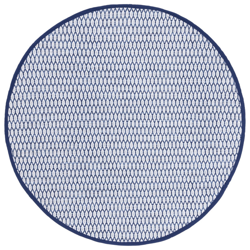 Modena Handwoven Cotton Geometric Area Rug , Round 6'