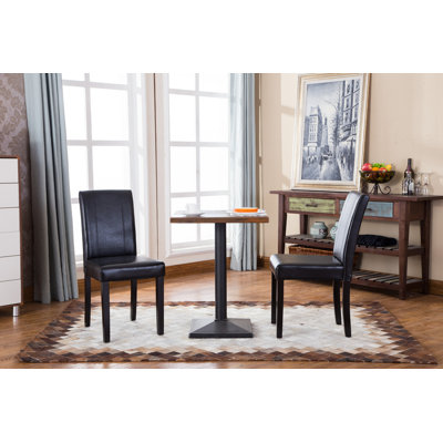 Chaise Parson en cuir massif rembourré, ensemble de 2