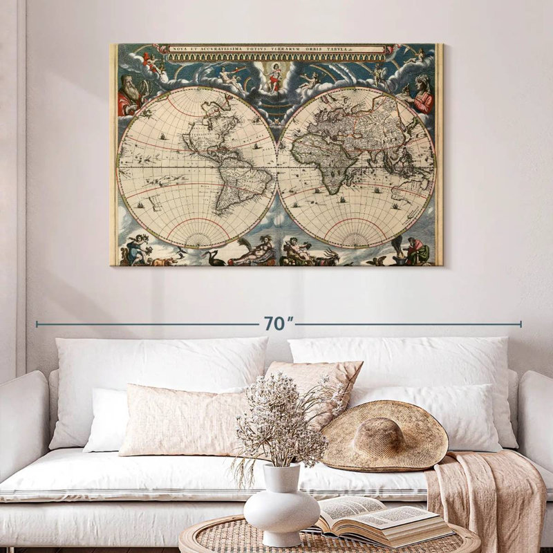 Aliaz Nova et Accuratissima Totius Terrarum Or bis Tabula, H 32 po x l 48 po