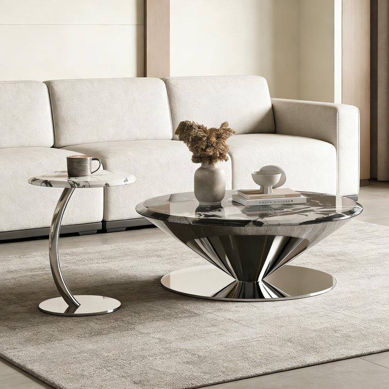 Ensemble de tables basses Modern, H 15,75 po x L 31,49 po x l 31,49 po, Noir