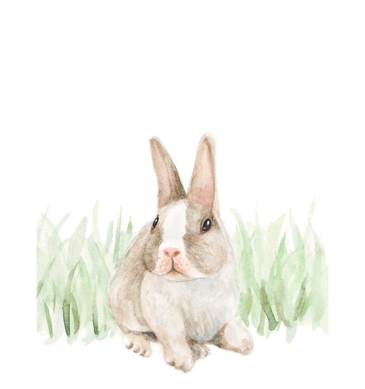 «August Buny In The Grass», August August, H 18 po x l 15 po