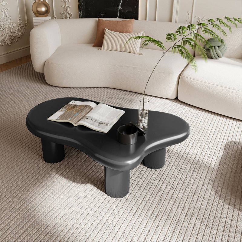 Table basse en forme de nuage pour le salon, Noir, H 13,78 po x L 39,37 po x l 27,56 po