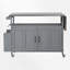 Chariot pour îlot de cuisine extérieur avec plateau en acier inoxydable, table d'appoint pliable et roues verrouillables-126112963