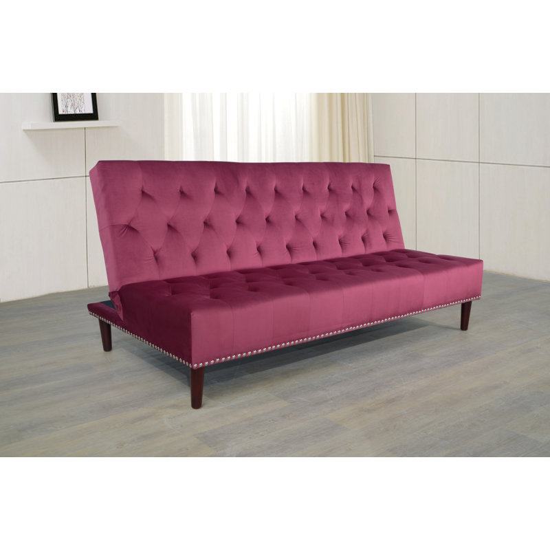 Canapé convertible de 75 po de largeur, Microfibre / microsuède de mûrier