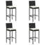 Garden Bar Set 5 Piece with Cushions Poly Rattan Table&Chair-848127185