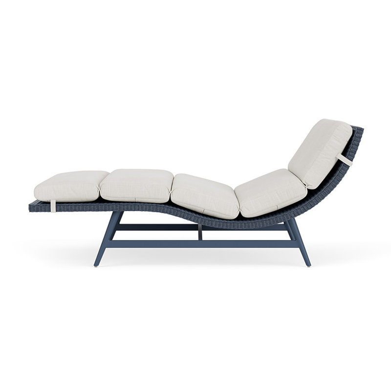 Cascade Outdoor Chaise Lounge, Rollo Linen, Denim Blue