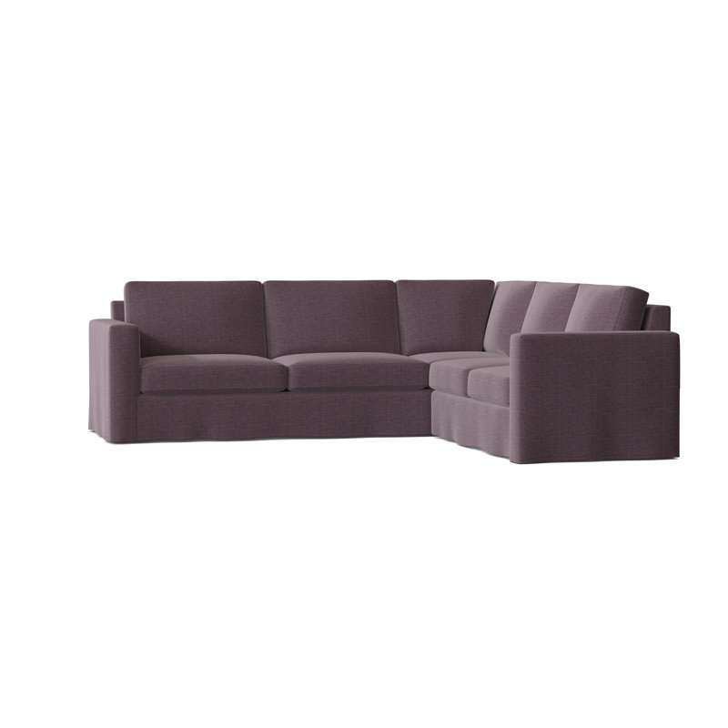 Canapé modulaire de coin large 108 po Bewley, Marron foncé, Accoudoir à droite (vu de face), Prune Marlow