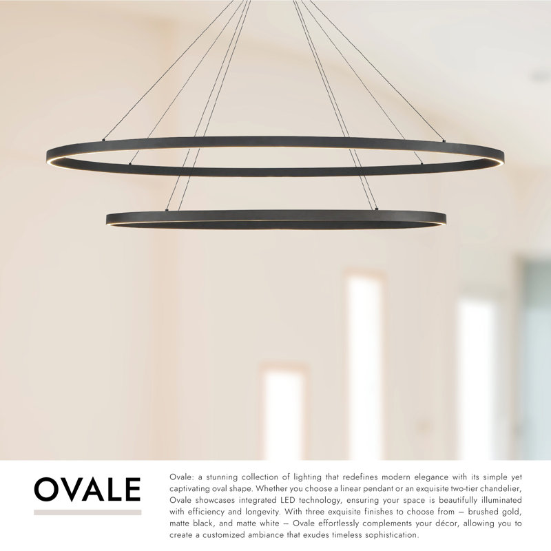 Ovale 2 - Light LED Chandelier, White