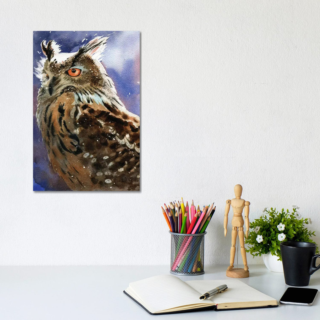 Owl Eyes von Rachel Parker - Galerie-verpackte Leinwand Giclée