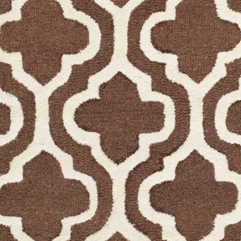 Cannen Hand Tufted Wool Geometric Rug, Round 6'