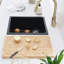 Évier de cuisine 15,5 po x 17,5 po en composite de granite, encastré à simple cuve ou encastré noir-62196759