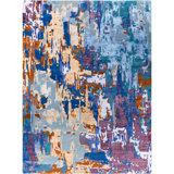 Overdyed One-of-a-Kind Rectangle 9'2" X 12'2" Hand Knotted Area Rug