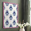 Motif de fleurs indigo II, impression encadrée - bois massif-628237105-628237106
