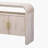 4-door Elegant Console Table With Natural Embossed Texture, Curved Edge And Metal Handles-1869944456