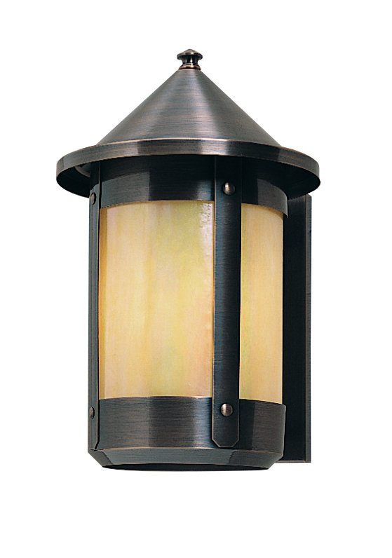 Lanterne murale d'extérieur 1 lumière Arinze, H 13,25 po x l 8,38 po x P 9,5 po, Cuivre antique, Blanc opalescent