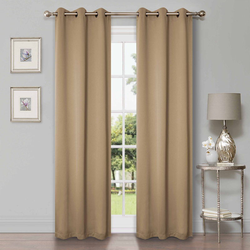  Paire de rideaux obscurcissant en polyester Trixie Millendon, Kaki, L 42 po x L 84 po