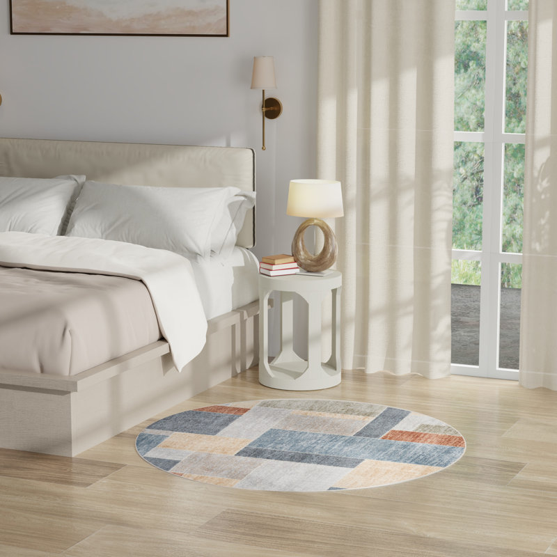 Arthur-Jack Geometric Indoor Rug, Round 4'