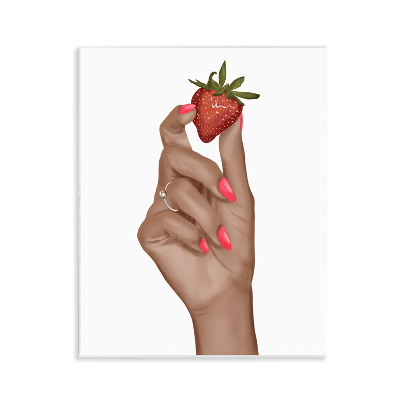 «Tenant une fraise juteuse» par Saba Rauf