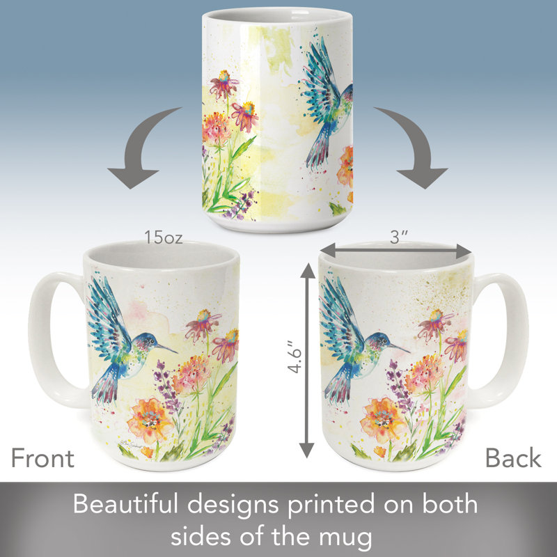 Colibri 15 oz. Tasse décorative en céramique