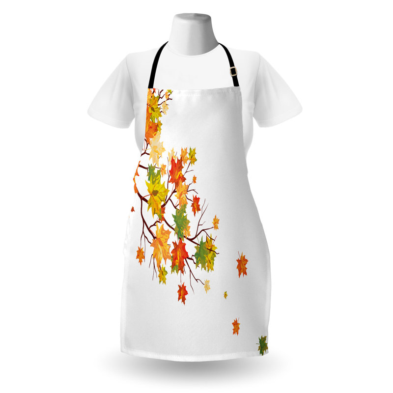 Tablier d'automne East Urban Home unisexe, feuille d'érable feuillage d'automne, taille adulte, jaune orange
