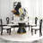 6 Seat Dining Table Set With Modern Key-shaped Dining Chairs, 7-piece Dining Set-1145606621-1145606623