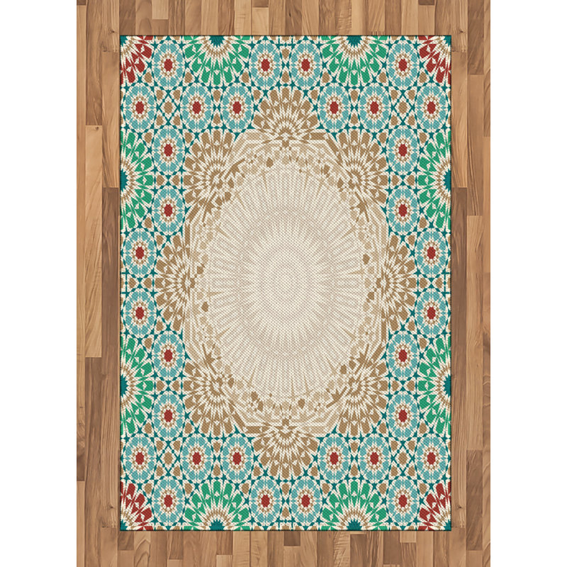 Boho High Density Long Fiber Poly Threads Decorative Area Rug Carpet, Rectangle 4' x 5'8"