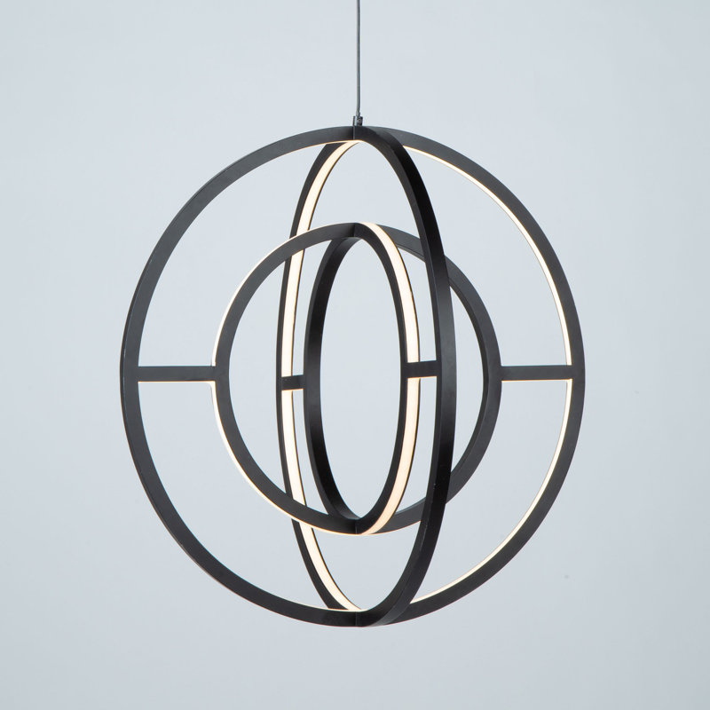 Luminaire suspendu géométrique à DEL 4 lumières Kalidaa, H 138 po x l 16 po x P 16 po