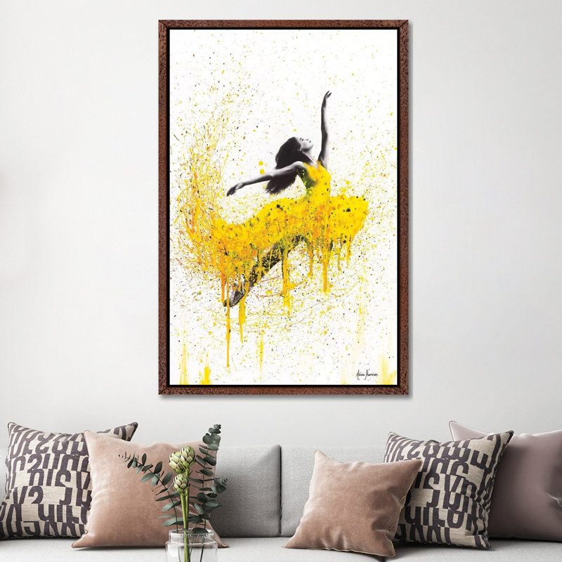 Sunflower Dancer by Ashvin Harrison - Print on Canvas, Classic Brown Wood Framed, 101.6 cm H x 66.04 cm W