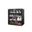 Armoire à chaussures noire 4 niveaux avec porte en verre et vitrine à chaussures en verre
