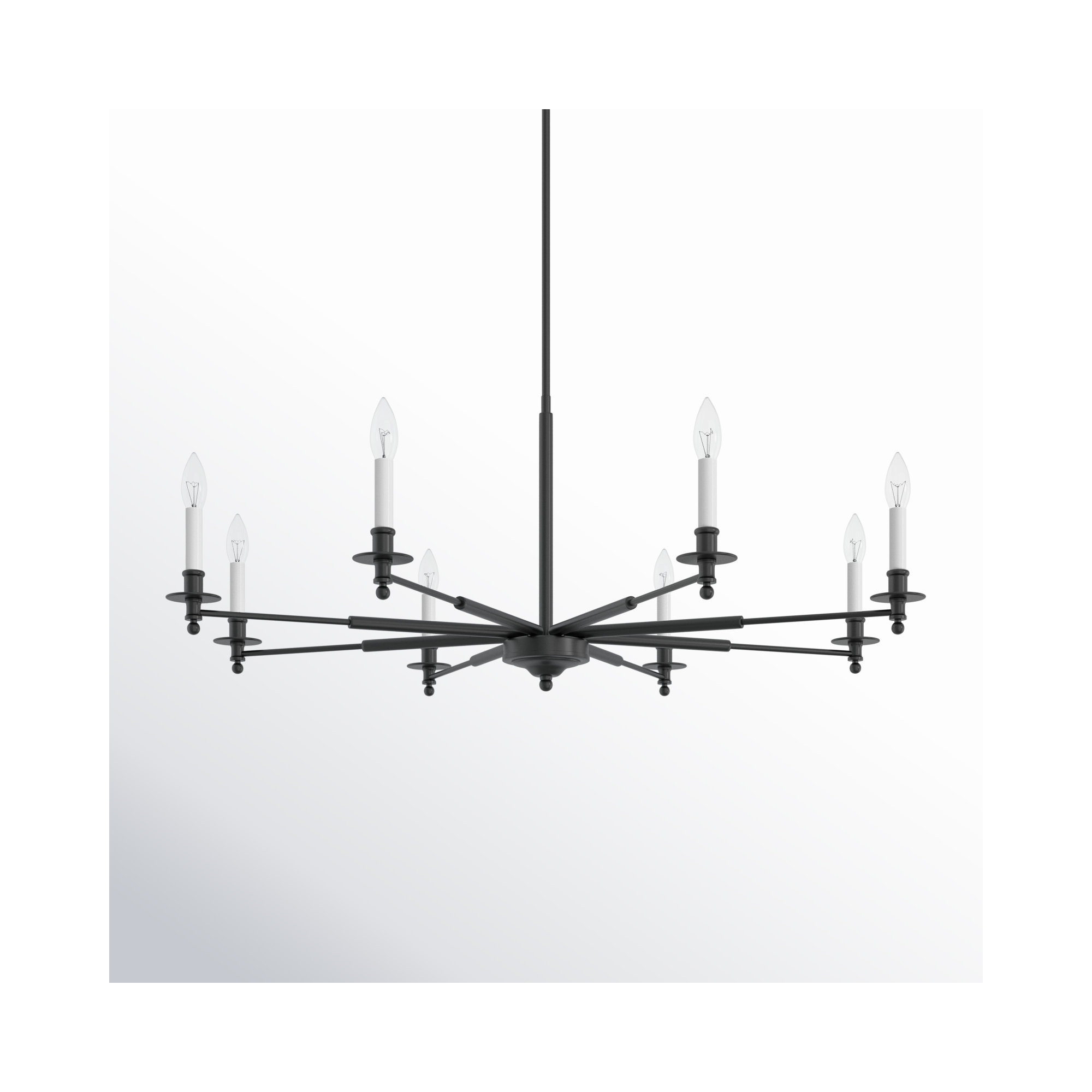 Perle 8 - Light Metal Chandelier, Matte Black