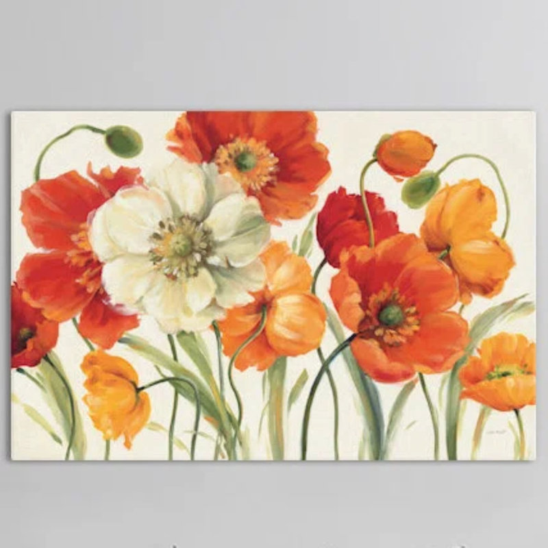 «Poppies Melody I» par Lisa Audit - impression sur toile tendue, H 26 po x l 40 po x P 1,5 po, Toile tendue, Sans cadre