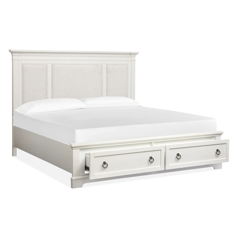 King Upholstered Panel Storage Bed, King