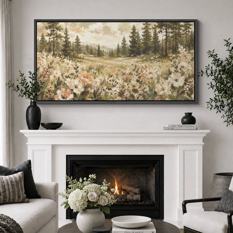 Impression sur toile encadrée très douce, 30" H x 60" W x 1.5" D, Black