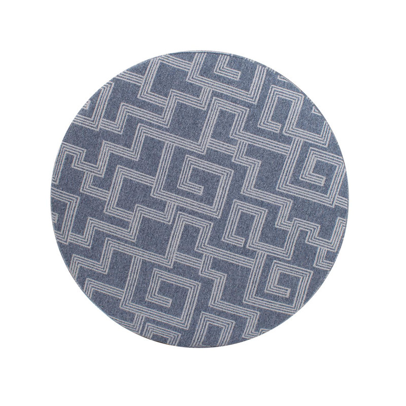 Indoor/Outdoor Universal Round Ottoman Syros Natural, Blue