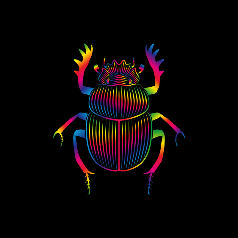 " Stylized Scarab ", 20" H x 20" W