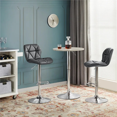 Imtiyaaz Swivel Upholstered Adjustable Height Counter Stool with Metal Frame