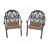 Aluminum Patio Dining Chair 2PCS With Black Frame And Brown Cushions