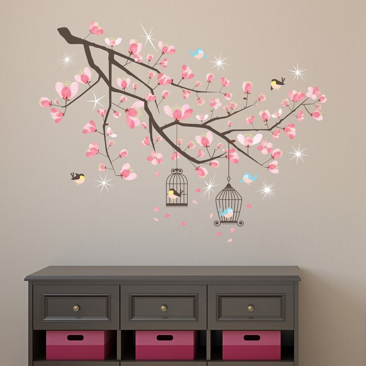 Crystal Cherry Blossom Tree Floral Wall Sticker