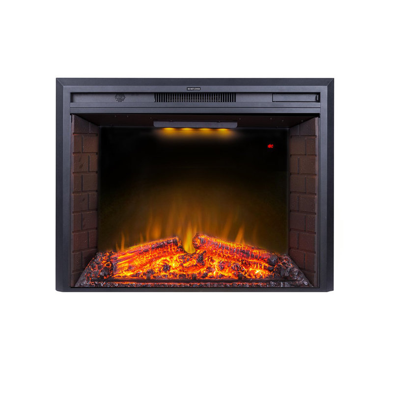 Insert de foyer électrique Mateas, foyer de Noël avec protection contre la surchauffe, bruit de craquement du feu, télécommande, 750 / 1500W, noir