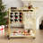 Stamatina 3-Tier Metal Bar Cart with Wine Rack and Glass Storage-984193670