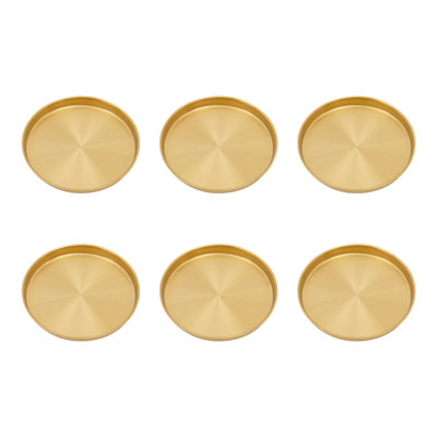 Round Serving Tray in Gold (Set of 6)